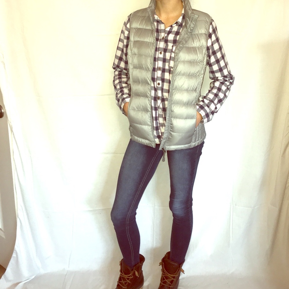 Grey puffer vest